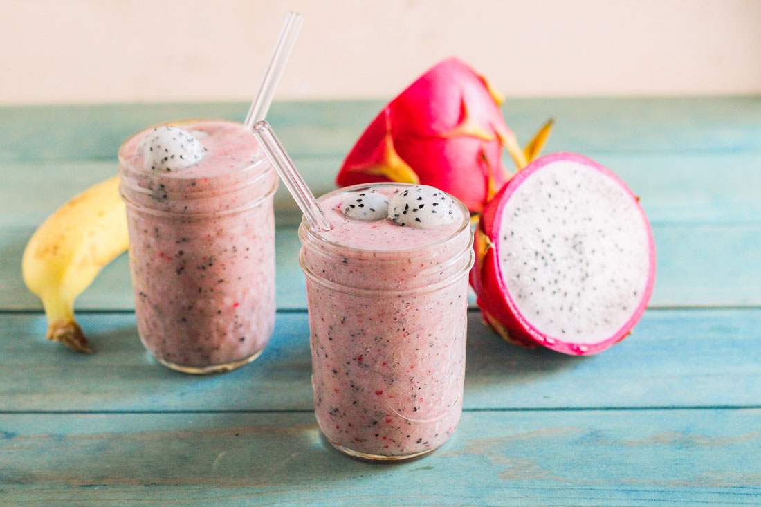 1 - 2 - 3 Batido de Fruta do Dragão (Pitaia) nutribullet enrgia